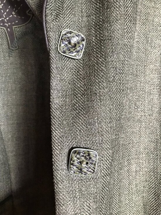 Sag Harbor Blazer: Lightweight 90s Autumn Embroidered Leaf Olive Green, Size 12 - Picture 8 of 11